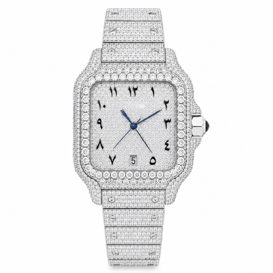 Silver Arabic CZ Watch