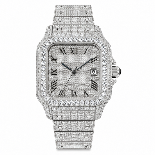 Silver Roman CZ Watch