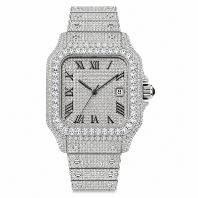 Silver Roman CZ Watch