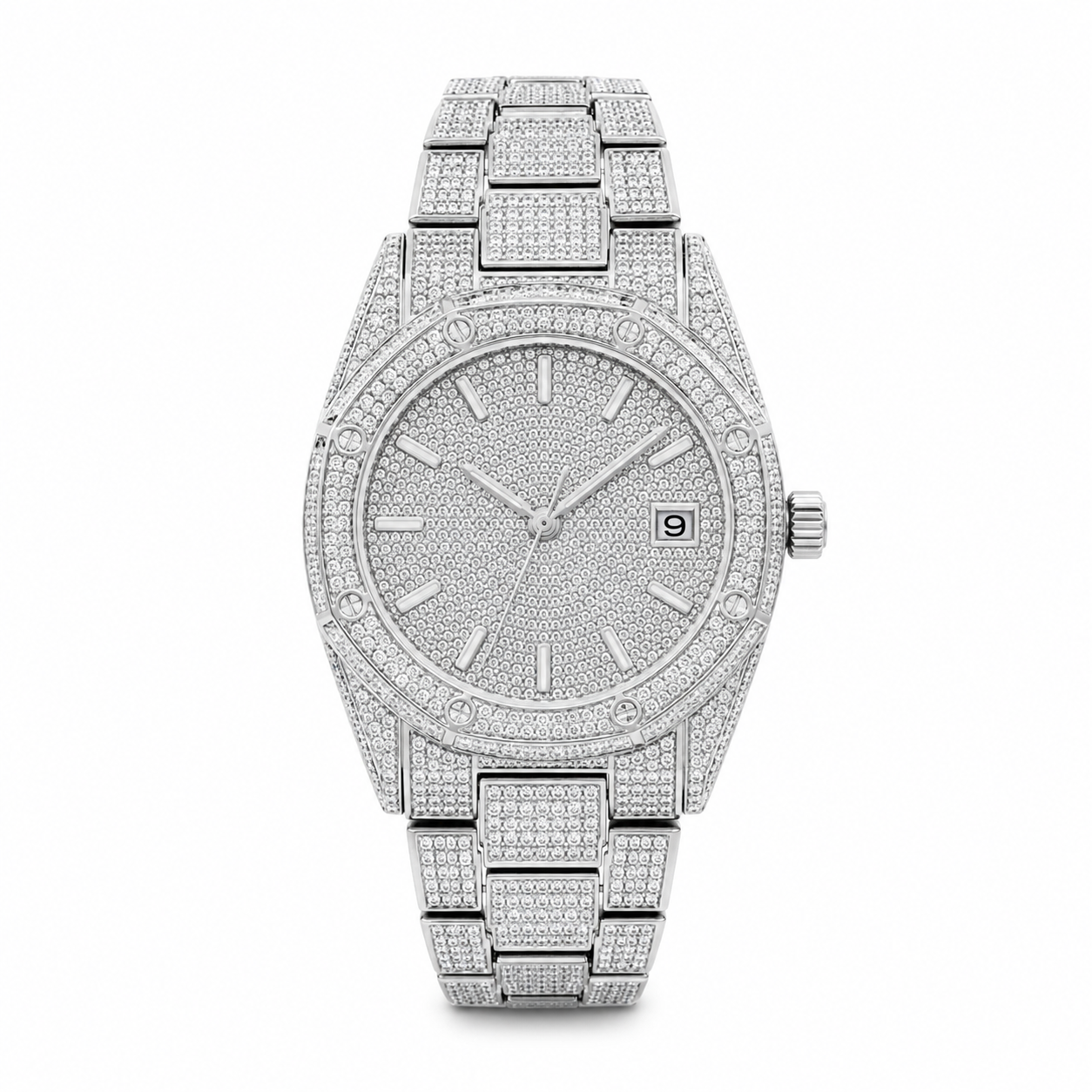 Silver Pavé CZ Watch