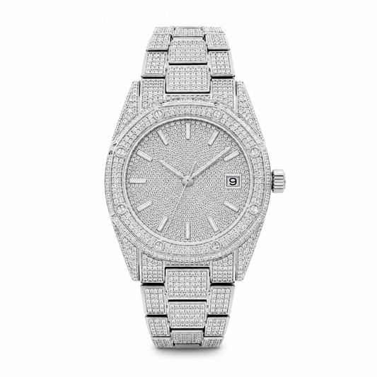 Silver Pavé CZ Watch