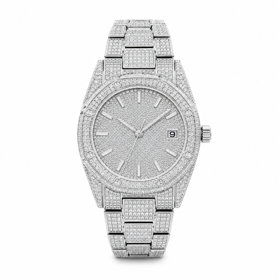 Silver Pavé CZ Watch