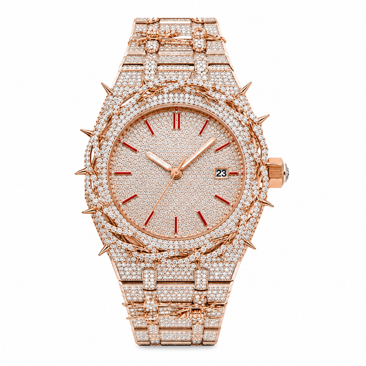 Rose Gold Thorn CZ Watch.